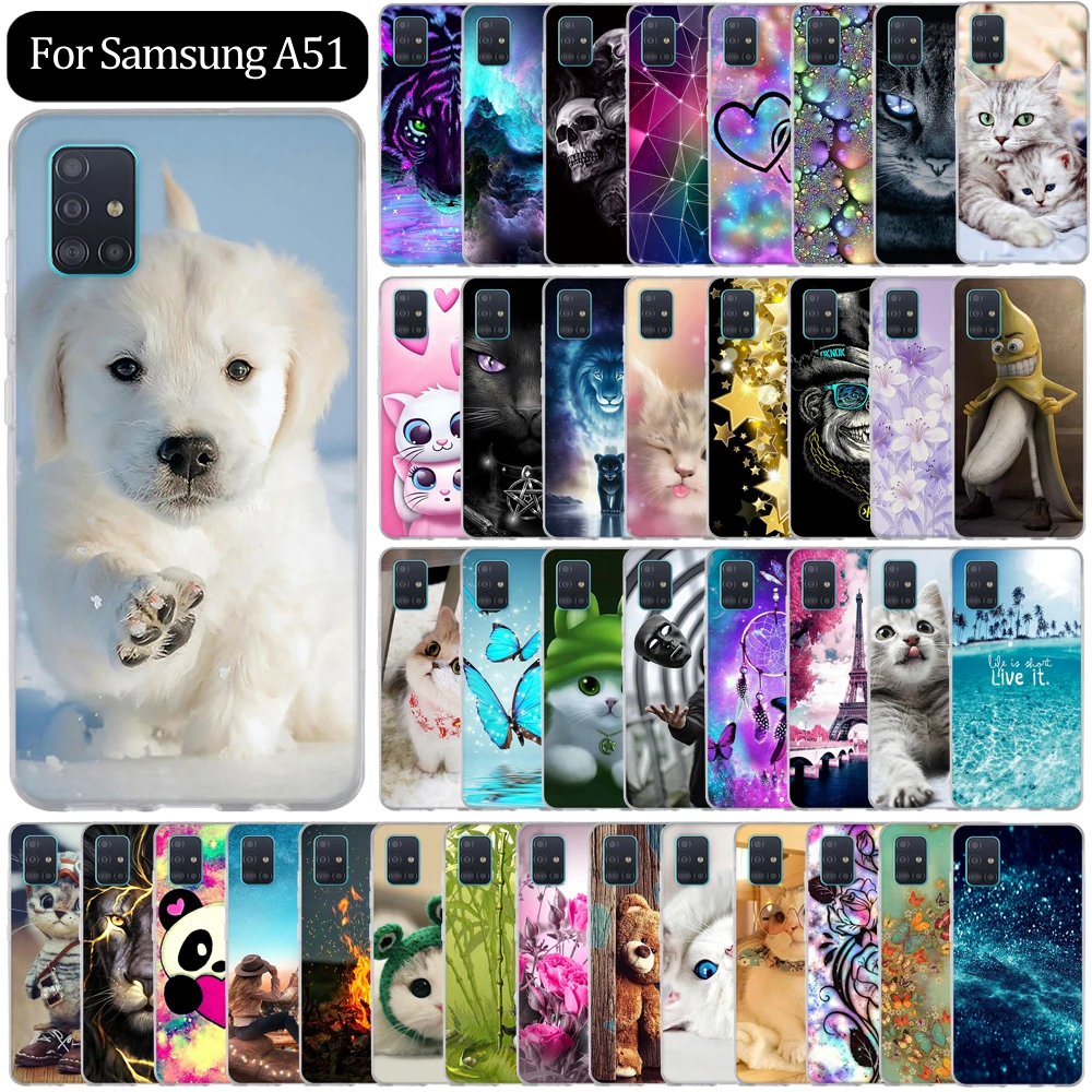 Чехол для Samsung Galaxy A51 силиконовый чехол с рисунком задняя крышка A5 1 SM A515F защитный