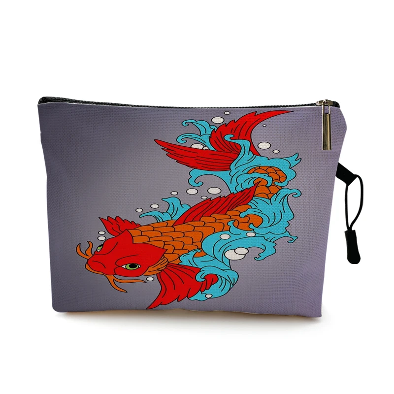 

Creative Goldfish Sea Turtle Horse Print Women Cosmetic Bags Cute Casual Travel Portable Storage Pouch Makeup Bag Toiletry Bags
