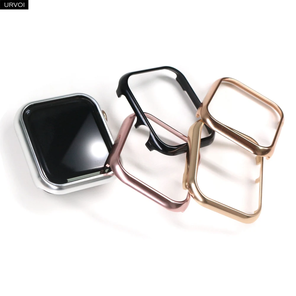 Чехол URVOI для Apple Watch Series 7 6 SE 5 4321 блестящий металлический корпус алюминиевый сплав