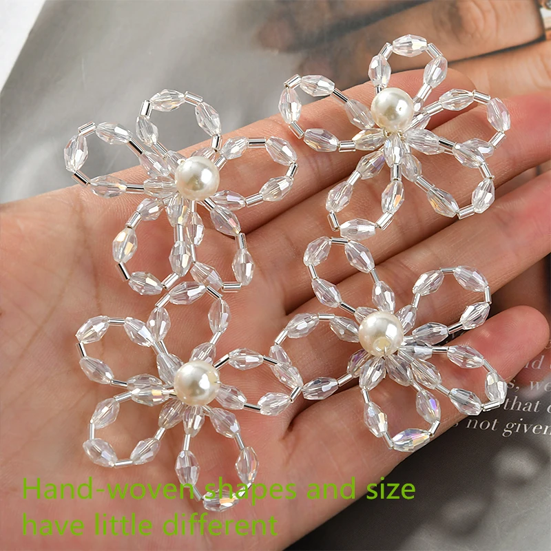 

Summer style 20pcs/lot 40mm transparent Glass beads decoration hamdmade flowers diy jewelry earring/garment accessory