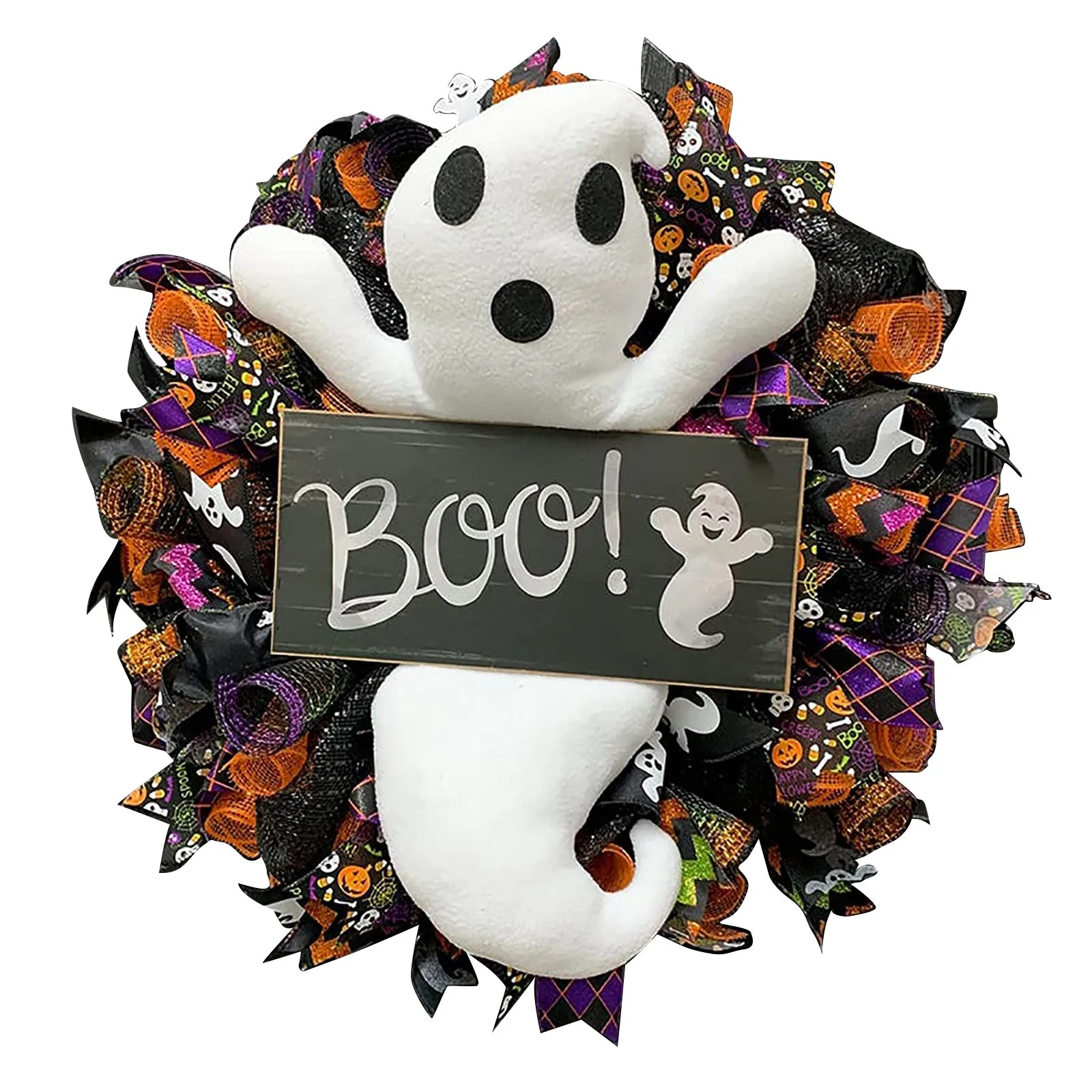 

Autumn Halloween Wreath Door Hanging Decoration Witch Hat Leg Pumpkin Door Wreath Toy Wall Pendant Home Decoration Happy Party