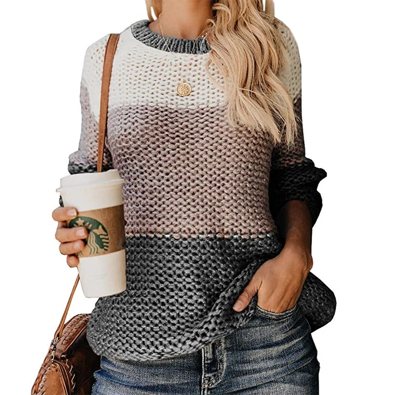 

women sweater plus size girls fashion o-neck computer knitted gray sweaters knitted harajuku pullovers christmas