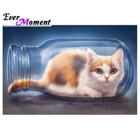 ever moment diamond painting lovely cat diamond embroidery full square resin drills child handicrafts art decor for giving 4y440
