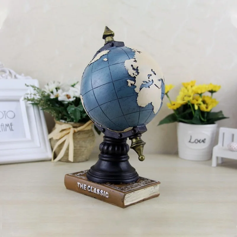 Винтажные часы в стиле ретро с картой земли домашнее украшение миниатюрные