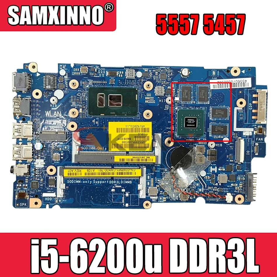 

Akemy LA-D051P для DELL 5557 5457 Материнская плата ноутбука SR2EY i5-6200u DDR3L тестирование