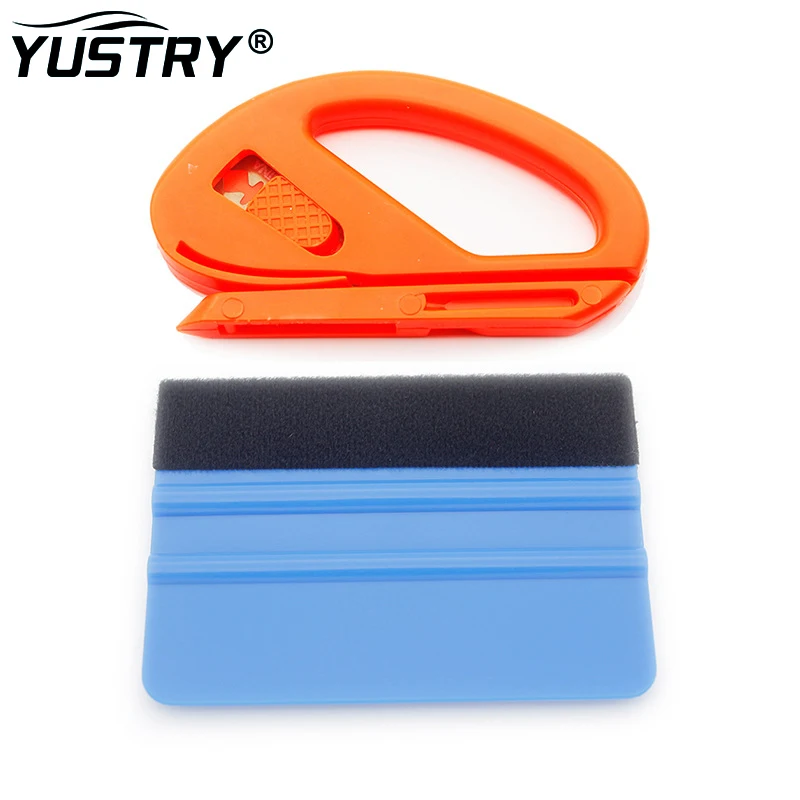 

2 Pcs/set Car Wrap Tool Set Film Cutter Squeezing Scraper Carbon Fiber Film Wrapping Cutter Aid Tool Car Window Tinting Tools