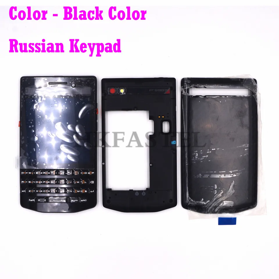 Для BlackBerry Porsche Design P'9983 P9983 9983 полный корпус для мобильного телефона рамка задняя крышка клавиатура с ЖК-дисплеем - Цвет: Black Russian