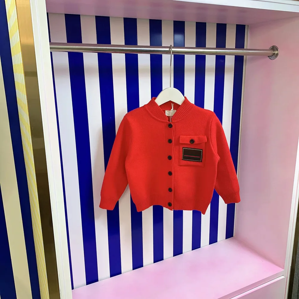 

Зимняя детская верхняя одежда 2021, дизайнерская детская одежда, вязаные свитера для девочек, кардиган для мальчиков, куртки, красное пальто, ...