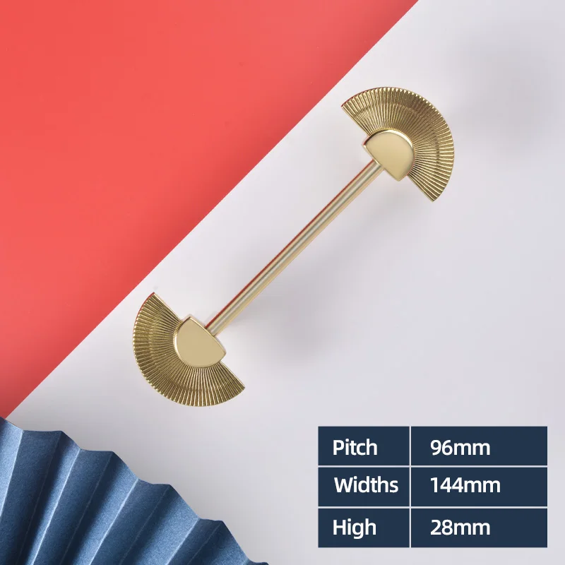 2pcs creative sector brass door handles nordic furniture handles and knobs for cabinet kitchen cupboard drawer pulls hardware free global shipping