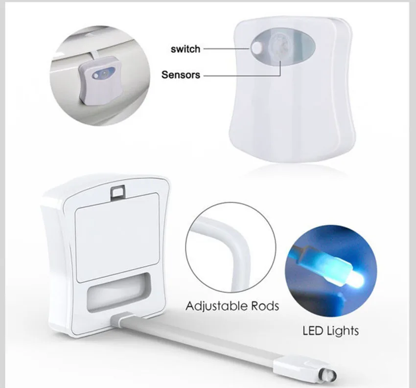 

Body Sensing Automatic Led Motion Sensor Night Lamp Toilet Bowl Bathroom Light Waterproof Backlight For Wc Toilet Light