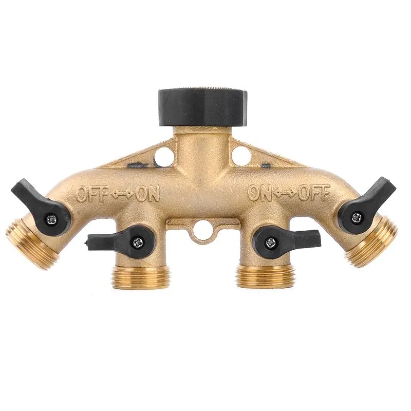 1 шт. Латунь Сад 4 способ разъем для подключения к сплиттер 3/4 шланг коммутатор