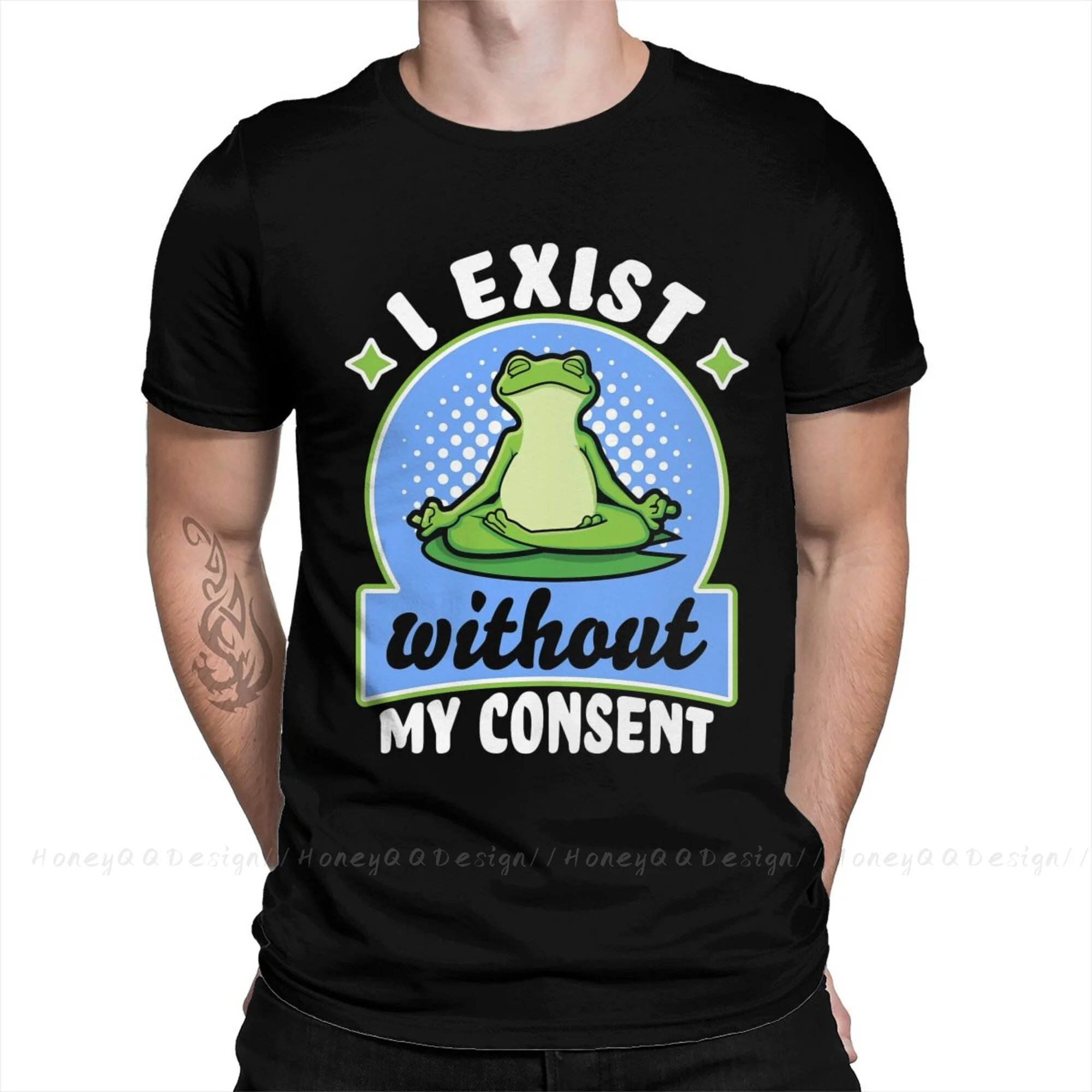Top Quality Men Clothing I Exist Without My Consent Frog T-Shirt I Exist Without My Consent  O neck Shirt Fashion Short Sleeve