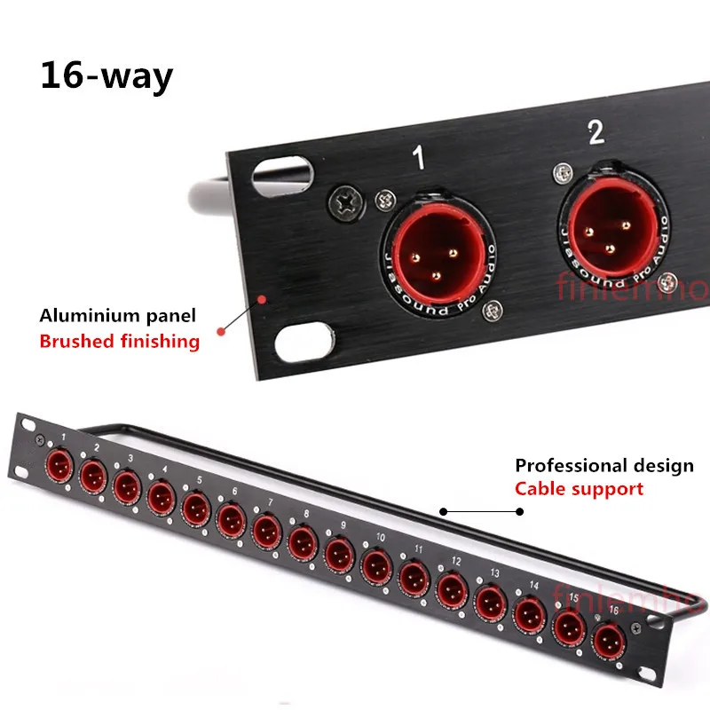 Placa de Suporte para Câmera Cabo de Áudio Macho Conexão 1u Alto-falante Profissional Mixer dj 8 12 16 Way Xlr