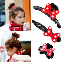 6pcsset disney mickey minnie hairpin duckbill clip hairpin hairpin bowknot child girl top clip bangs clip jewelry birthday gift