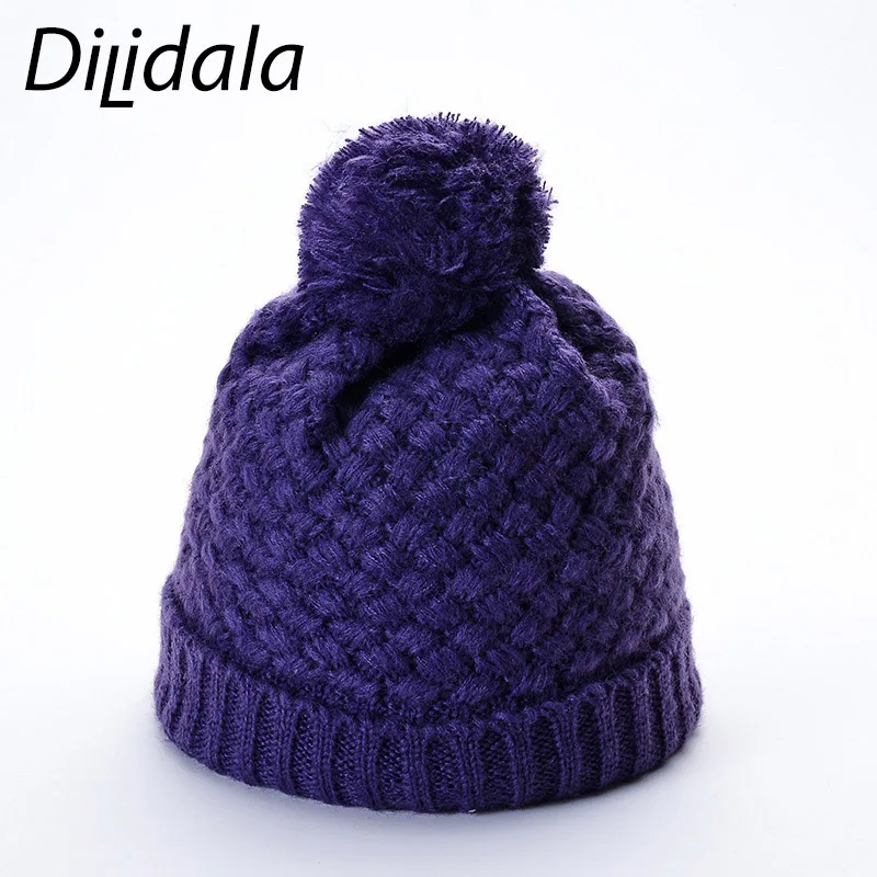 Dilidala осенне-зимняя теплая шерстяная вязаная шапка Толстая мужская и женская пара
