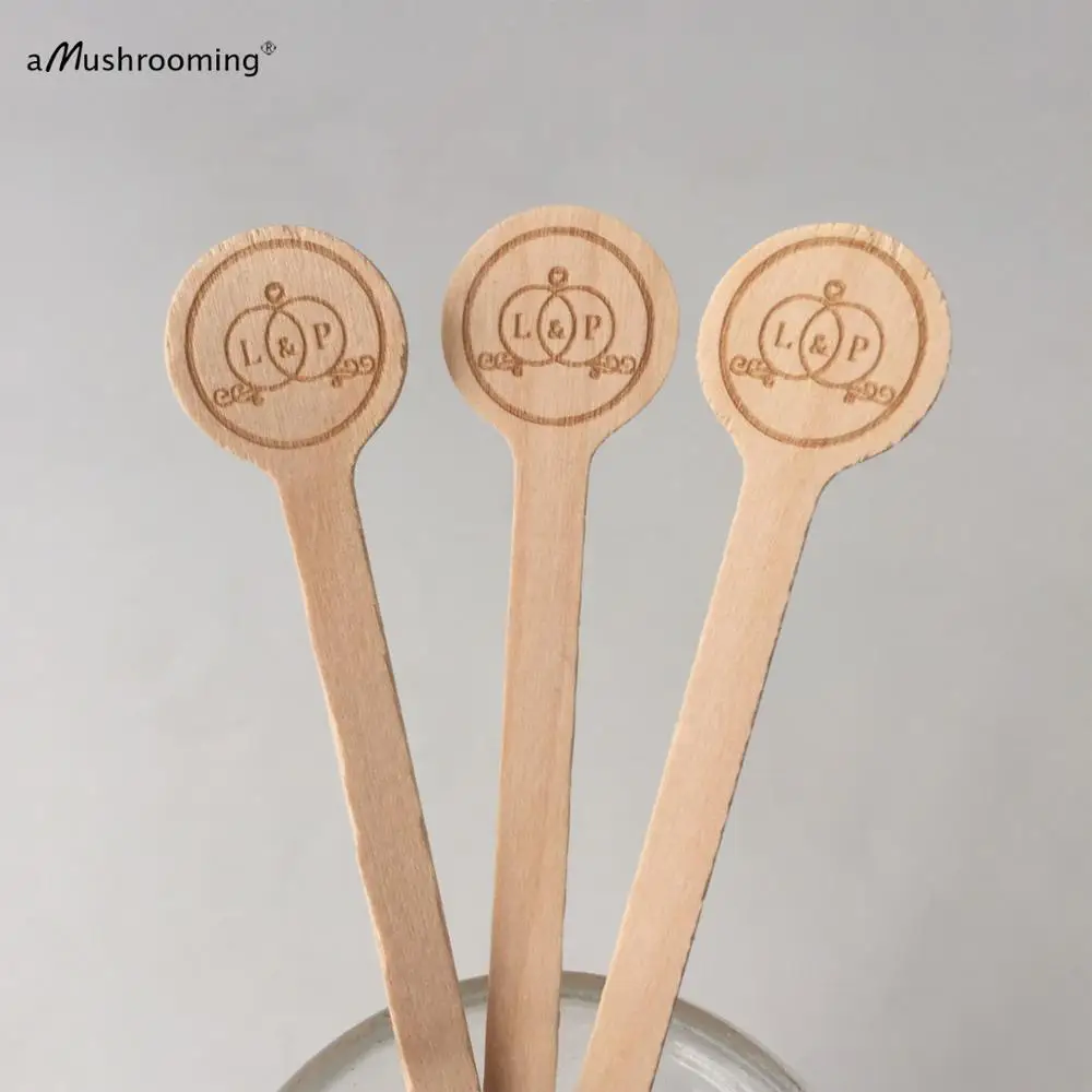 120 шт. обычай круглыми кофе мешалки рустикальная Свадьба юбилей вечерние палочки