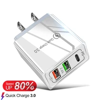 3a 18w 3 ports usb charger quick charge fast wall charger for xiaomi iphone13 portable phone charger qc 3 0 adapter eu us plug