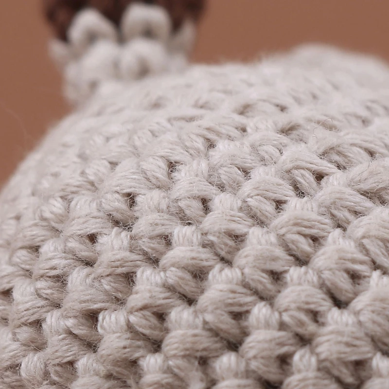 

Baby Teether Cartton Animal Crochet Wooden Teething Rings DIY Teething Rattle