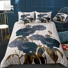 Пододеяльник роскошное покрывало с голубыми цветами, Комплект постельного белья в готическом стиле для девочек, двуспальный Размер, постельное белье в скандинавском стиле, 150 одеяло, s и одеяло