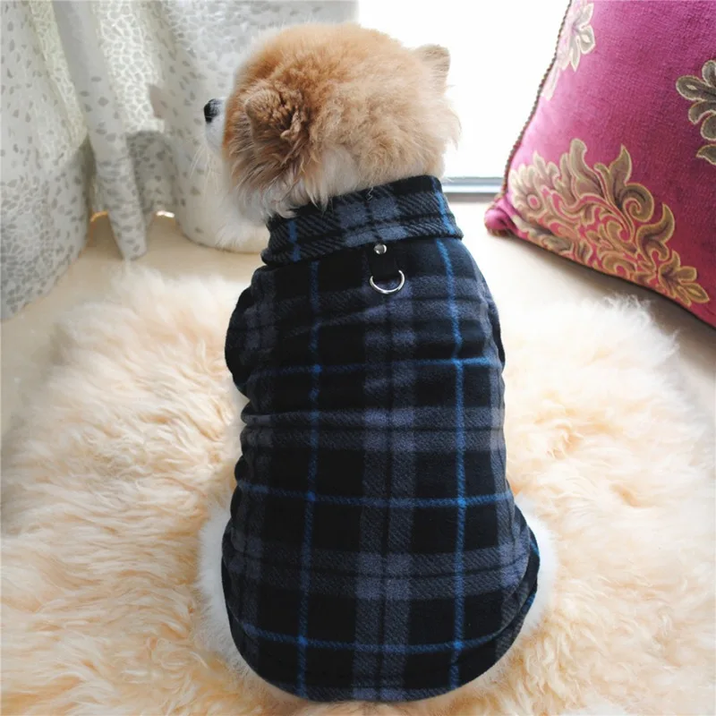 

Pet Dogs Coats Autumn Winter Thickened Vest Coat Small Medium Dogs Warm Costume with Traction Ring