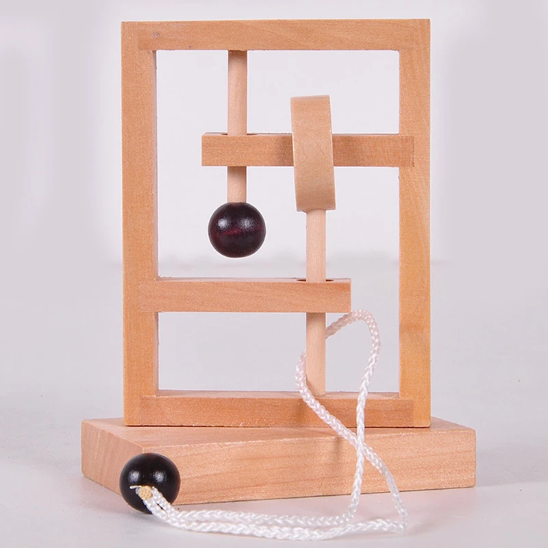 

New Desk Novelty 3D Wooden Rope Loop Puzzle IQ Mind String Brain Teaser Game For Adults Kids Gift Learning Education Puzzle Toy