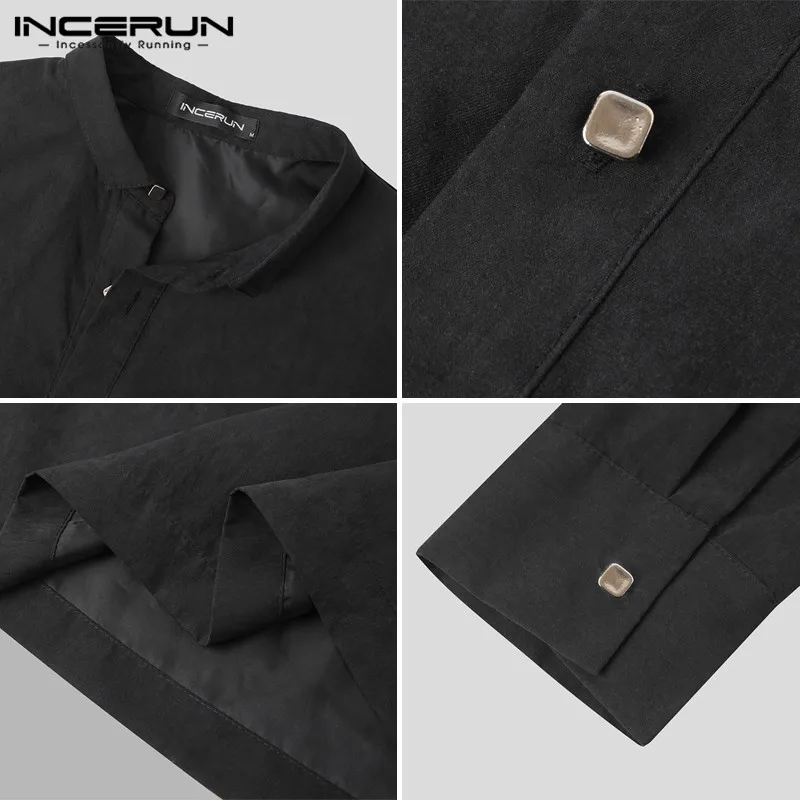 

Men Muslim Jubba Thobe Islamic Arabic Kaftan Solid Color Robes Long Sleeve Abaya Casual Dubai Saudi Arabic Men Caftan INCERUN