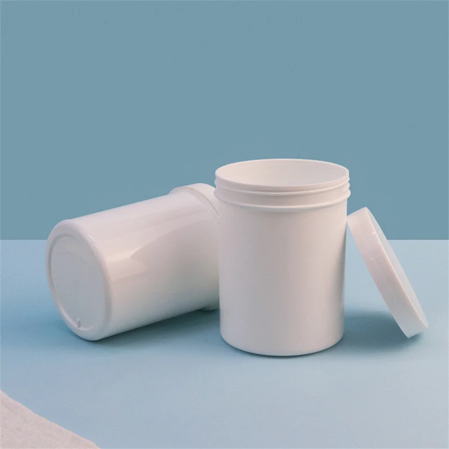 

10pcs/lot 500g 500ml Plastic Jar Cosmetic Cream Jar Plastic Pot Aluminum Lid Plastic Cap PP Container Empty Food Packing Cans