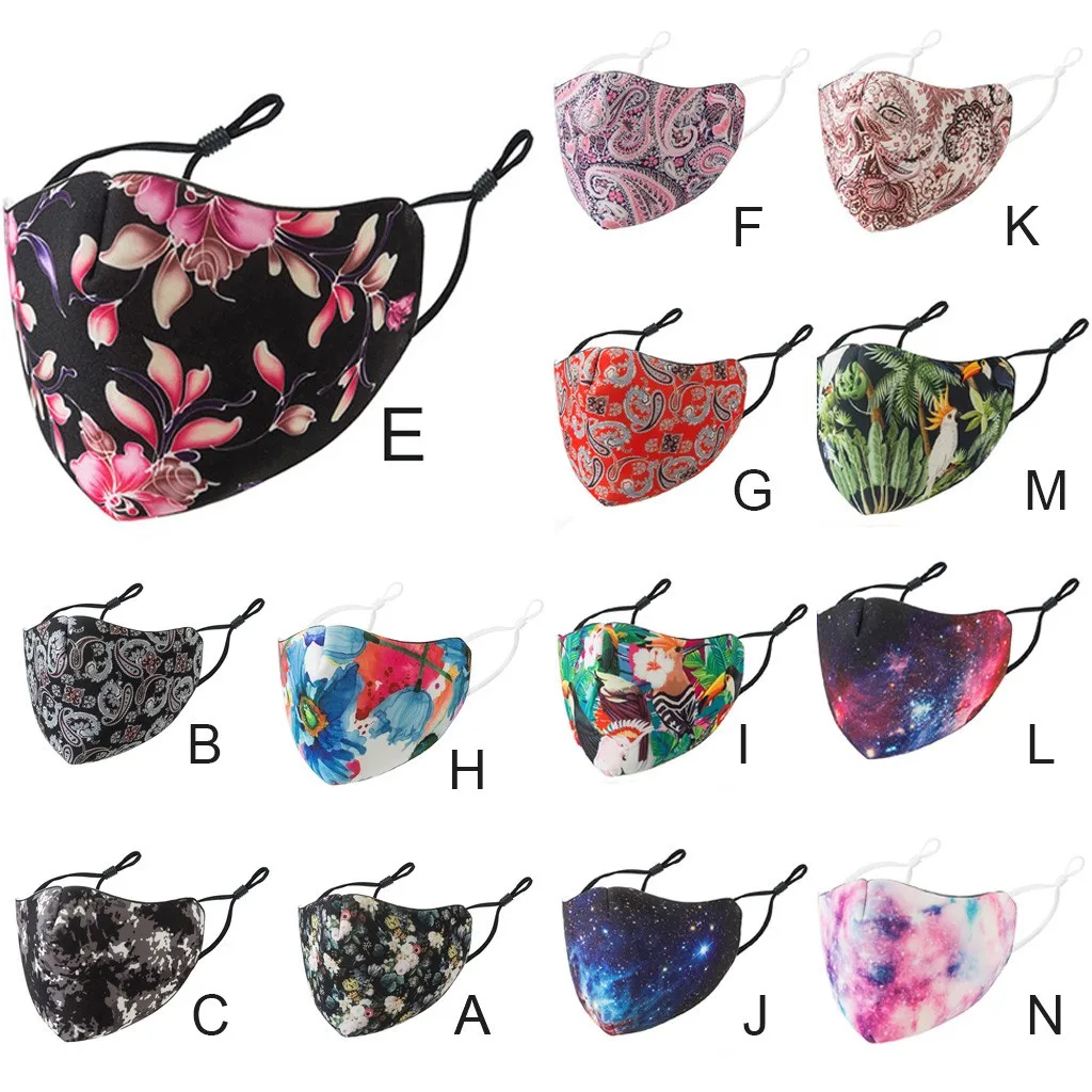Маски многоразовые для женщин и мужчин модные Регулируемые моющиеся маски с
