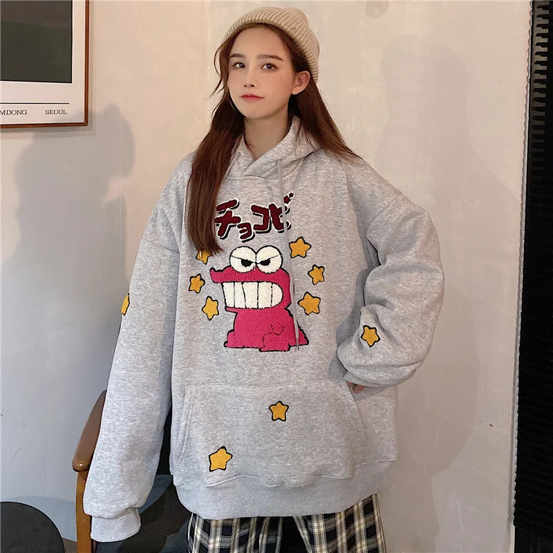 

Real Shot Autumn and Winter Heavy Towel Embroidery Cartoon Sweater Female Plus