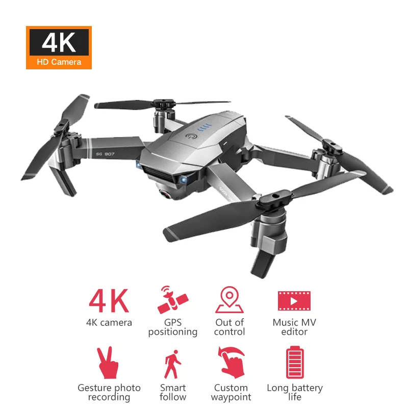 SG907 GPS Drone Wifi FPV 1080P 4K HD Wide Angle Optical Flow Dual Camera Professional Aerial Photography RC Four Axis Drones |