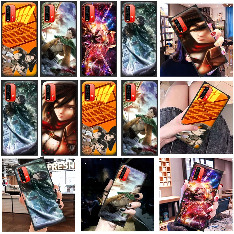 

Attack On Titan Mikasa Ackerman Eren Jager Armin Arlert Levi Phone Case For Xiaomi Redmi Note 9 9T 9S Pro MAX 5G Cases Funda
