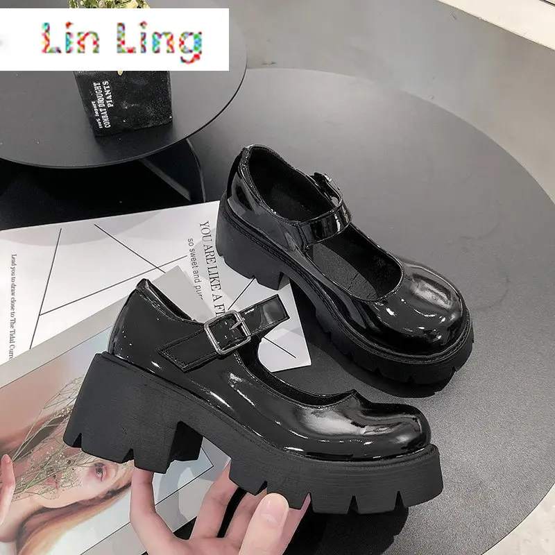 

Lolita Shoes Women Japanese Style Vintage Soft Sister Girls High Heels Waterproof Platform College Student Cosplay Costume Shoes
