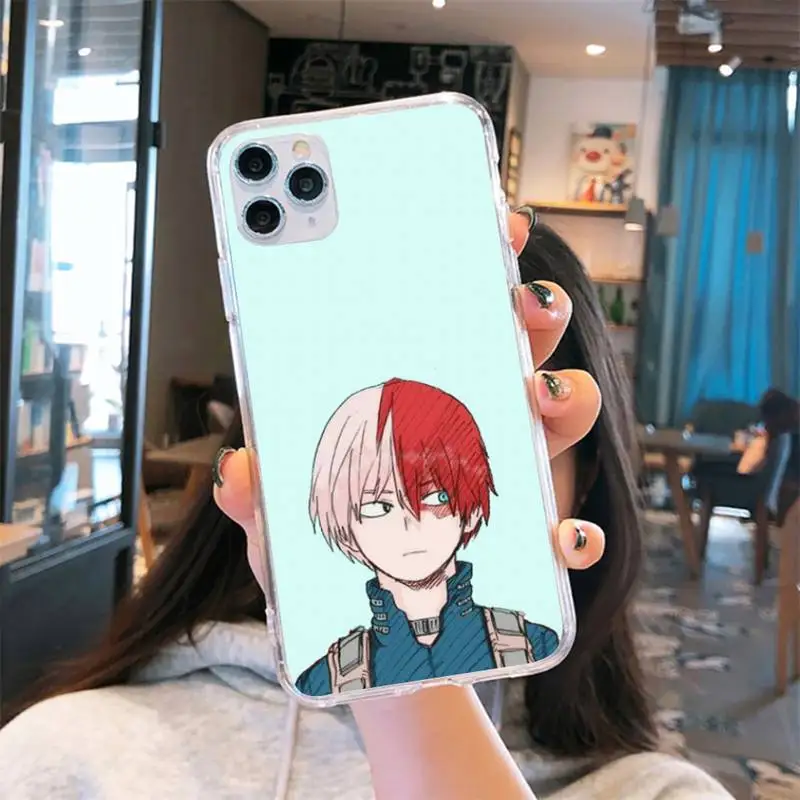 

My hero academia Phone Case Transparent for iPhone 6 7 8 11 12 s mini pro X XS XR MAX Plus cover funda shell