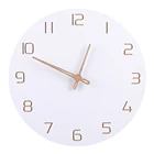 Часы настенные кварцевые в скандинавском стиле, модные простые бесшумные, для домашнего декора, чистого белого цвета, с таймером в современном стиле, 29 см