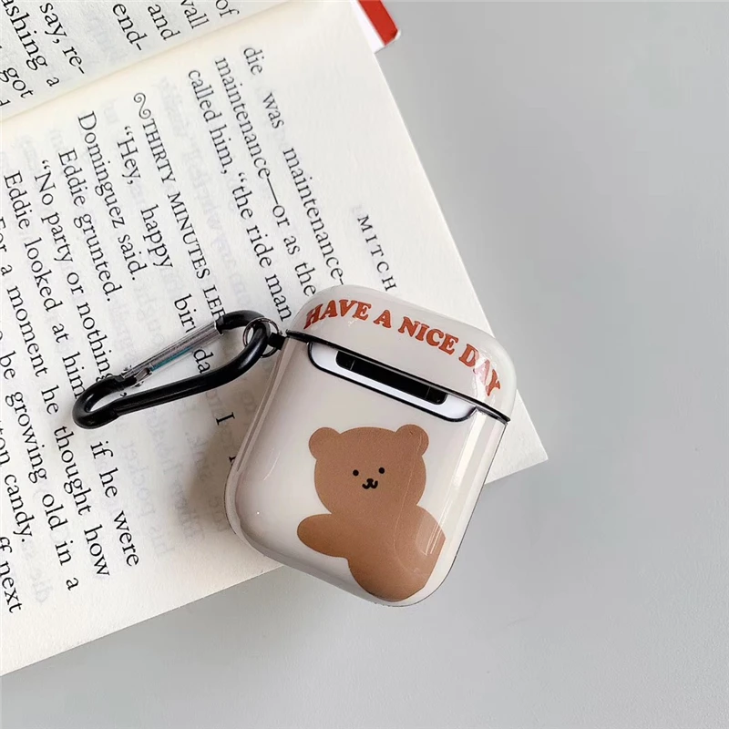 Милая беспроводная гарнитура Daze Bear Have nice day для iPhone airpods 1 2 чехол гарнитуры в стиле