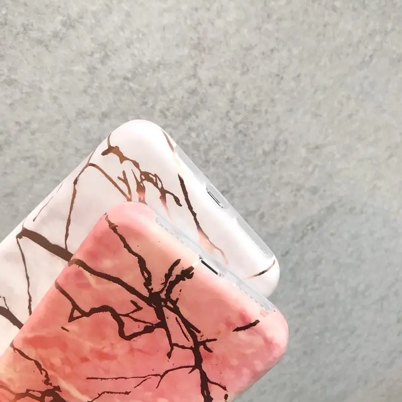 Plating Marble Pattern Case for iPhone 11 Pro Max XS XR 6 7 8 Plus Soft TPU Bumper Full Body Slim Flexible Shockproof Back Cover | Мобильные