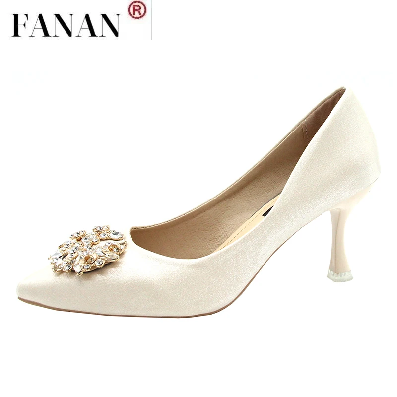 

wedding shoes women 2021 spring luxy women pumps high heels new winter Xiuhe bridal shoes dress rhinestone stilettos