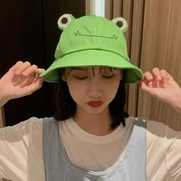 2021 new parent kid cartoon frog bucket hat panama fishing cap cute froggy hat homme femme bob chapeau outdoor sun fisherman hat