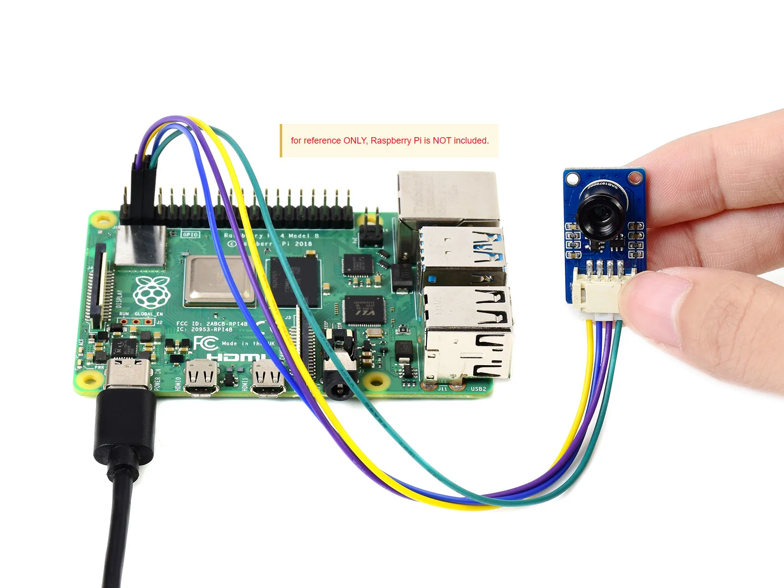 

Waveshare MLX90641 IR Array Thermal Imaging Camera, 16×12 Pixels, 55° Field Of View, I2C Interface