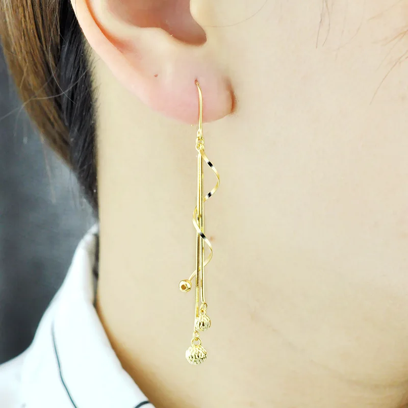 BOCAI S925 серьги-капли из стерлингового серебра для женщин трехцветные золотые