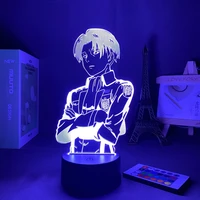 anime attack on titan acrylic table lamp for home room decor light cool kid child gift captain levi ackerman figure night light