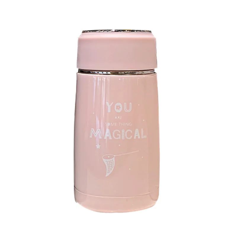 

Thermo Mug Stainless Steel Tea Separation Cup Thermos Vacuum Flask Reusable Water Bottle Letter Print Fashion Mamadeira 2021 New