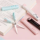 Милые многофункциональные ручные ножницы из нержавеющей стали, миниатюрные портативные художественные ножницы Kawaii Cat Paw, школьные канцелярские принадлежности, Новинка