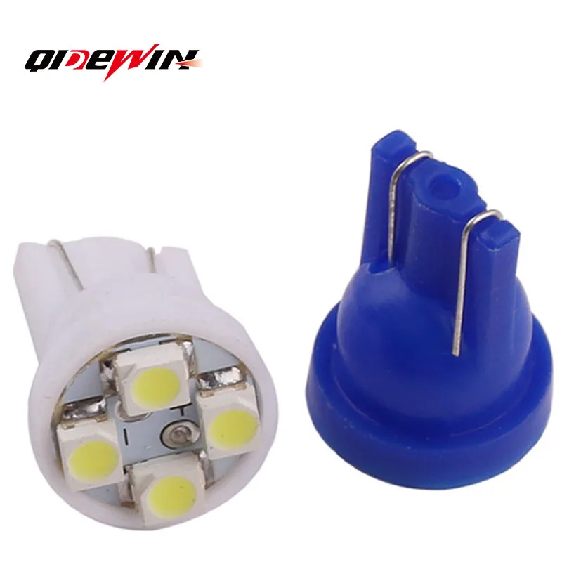 

10pcs T10 W5W LED Bulbs 1210 4SMD 194 168 White Wedge Interior Side Clearance Light Indicator Reading Tail Lamp Car-Styling