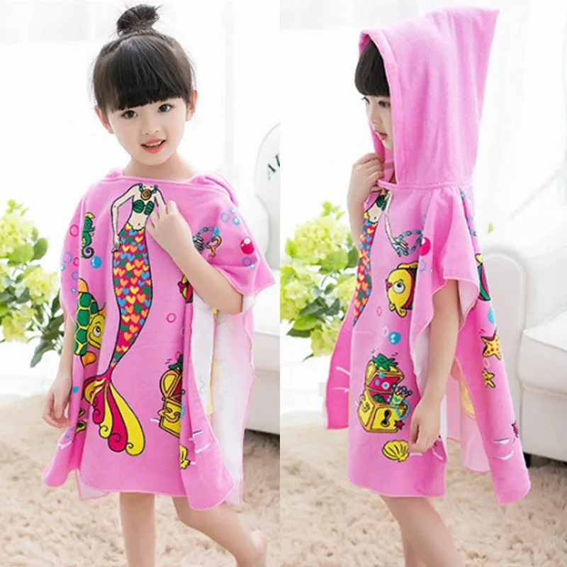 60x120 см детский банный халат аксессуары для плавания из микрофибры с капюшоном