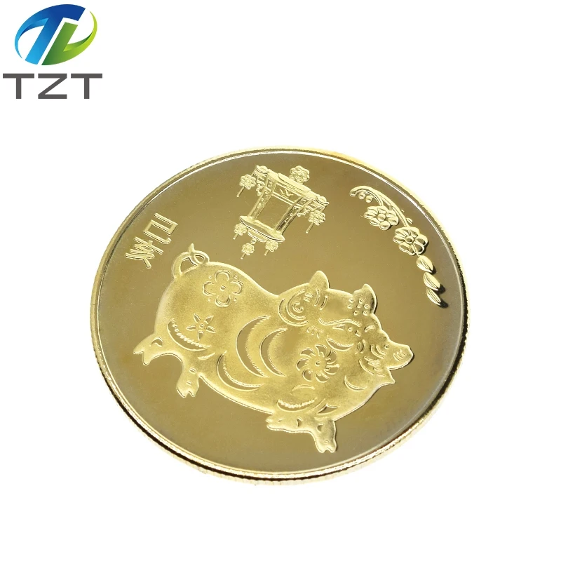 Памятная монета Счастливая Свинка TZT 2019 год свиньи отправляет благословные