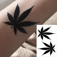 black clover maple leaf waterproof temporary tattoo sticker female shoulder neck arm fake tattoo body art tattoo sticker