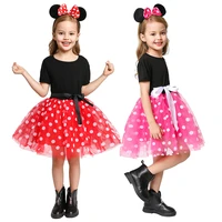 toddler mickey dot print dress kids minnie role playing game frocks infant sweet sets baby girl first birthday party tulle tutu