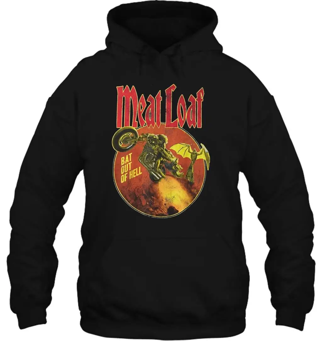 

Толстовка мужская с надписью «Meatloaf», смешная белая/черная футболка с рукавом летучая мышь из ада, уличная одежда для женщин и мужчин