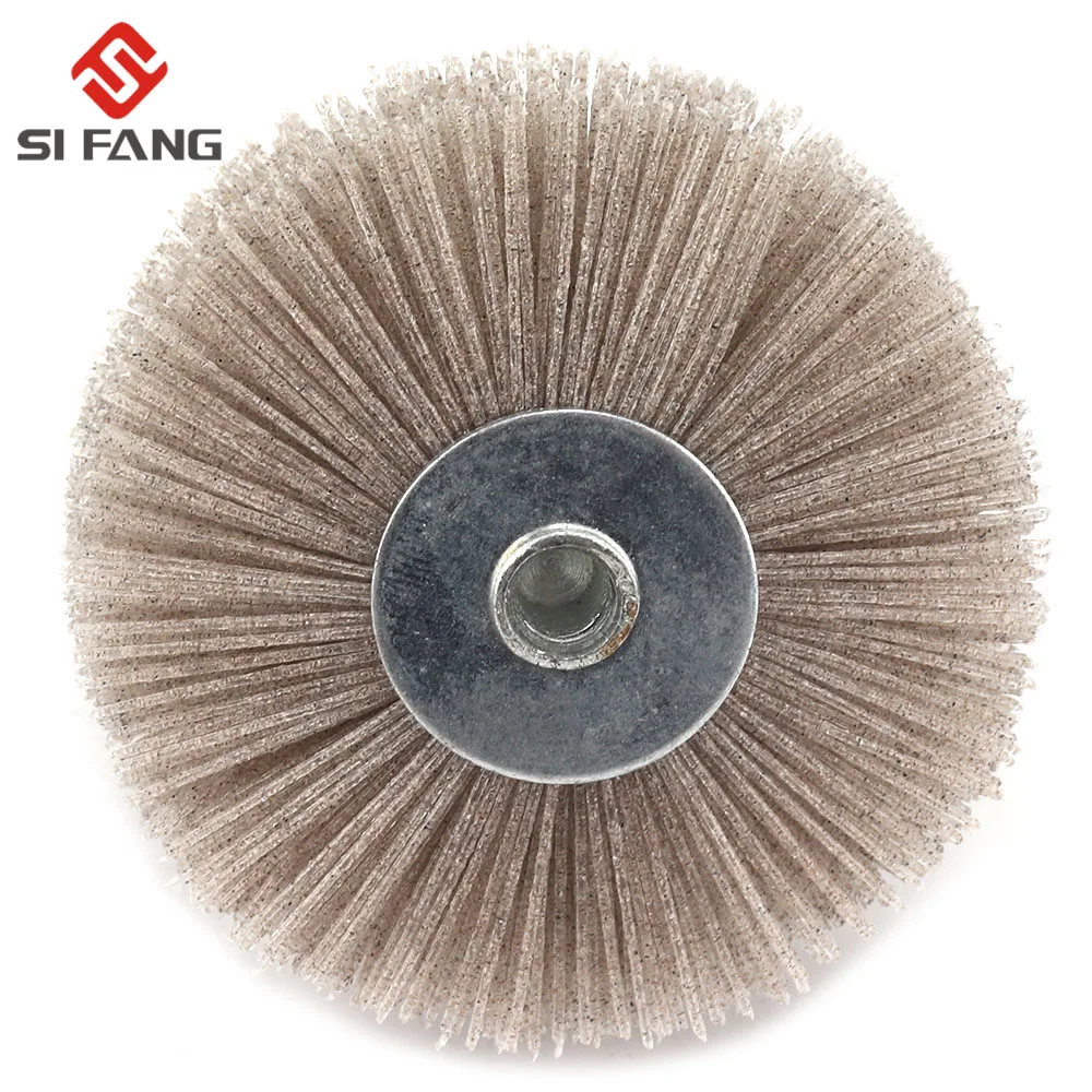 

60mm Drill Abrasive Wire Grinding Wheel Nylon Bristle Polishing Brush for Wood Furniture Mahogany Finish 1/2/3PCS
